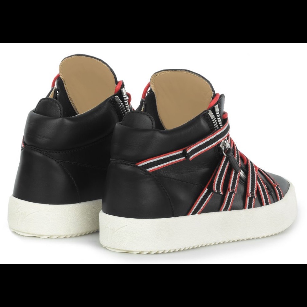 giuseppe zanotti NIB red/blk multi strap midtops - Picture 10 of 13